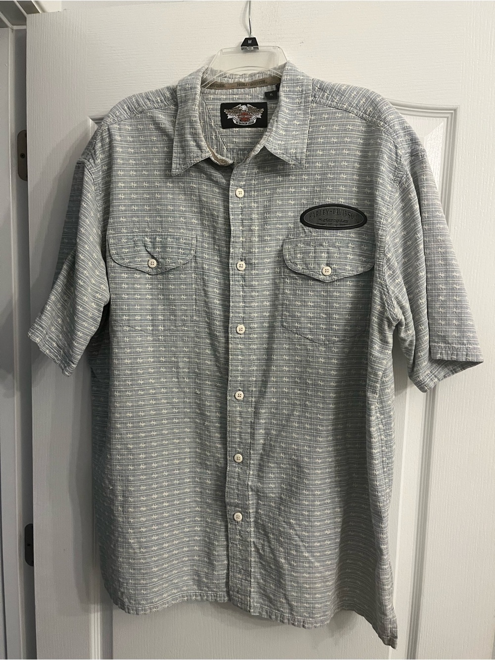 Harley-Davidson Light Blue Short-Sleeve Button-Down Shirt